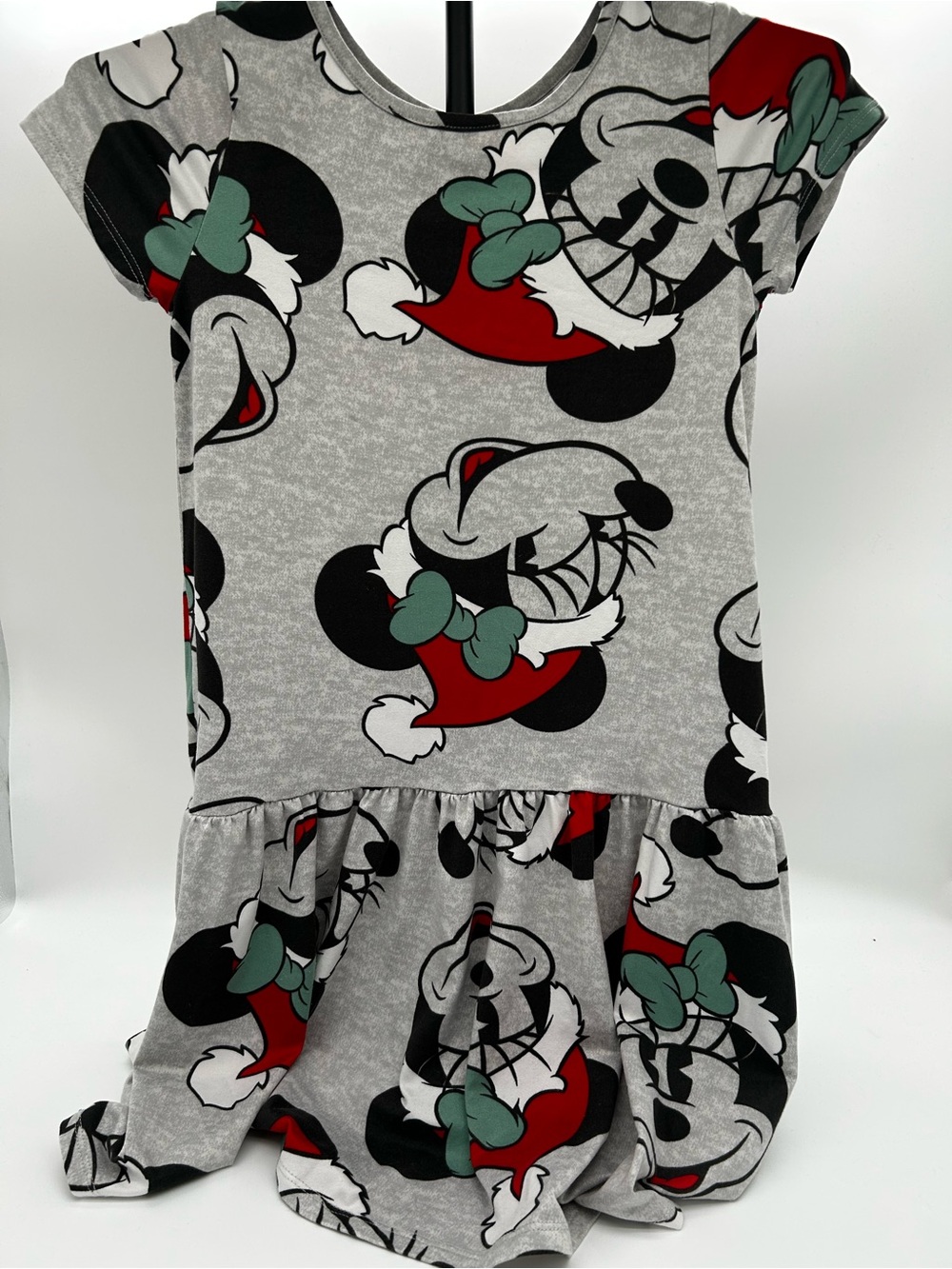 Disney Kids Gray Red Black Minnie Mouse Casual Dress Large (10/12)
